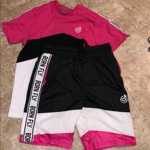 BORN FLY SHORT SET MENS SIZE MEDIUM